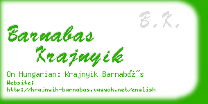 barnabas krajnyik business card